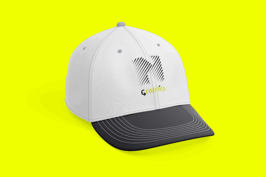 Design grafico per cappellino promozionale N Graphics, stile minimal su sfondo chiaro
