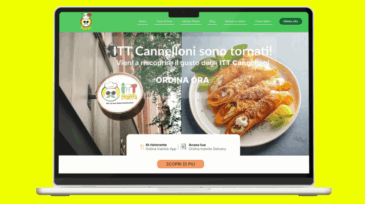 Mockup sito web ITT Pasta su MacBook per ristorante italiano con design moderno e accattivante