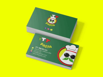 Mockup biglietto da visita ristorante ITT Pasta con design moderno