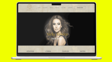 Mockup MacBook per sito web Nicky Aldeira Hair Stylist con design professionale