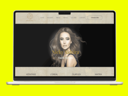 Mockup MacBook per sito web Nicky Aldeira Hair Stylist con design professionale