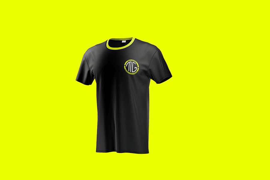 Logo Nelly Graphics stampato su t-shirt per branding creativo